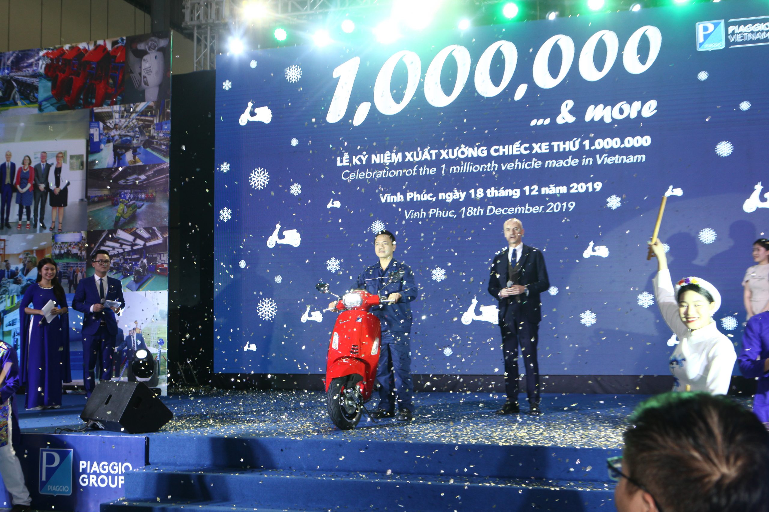 AIT is proud to create impressive moments for Piaggio's 1 millionth motorcycle production celebration