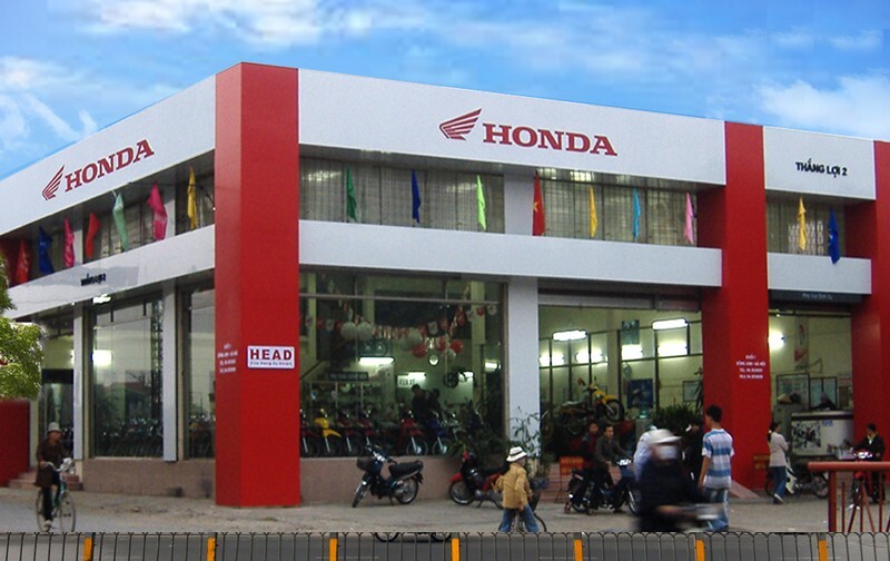 thiết kế showroom Honda xe máy